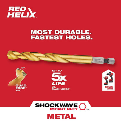 Milwaukee Tool Shockwave™ Red Helix™ Titanium Drill Bit Set - 15 Piece - QC Supply - 