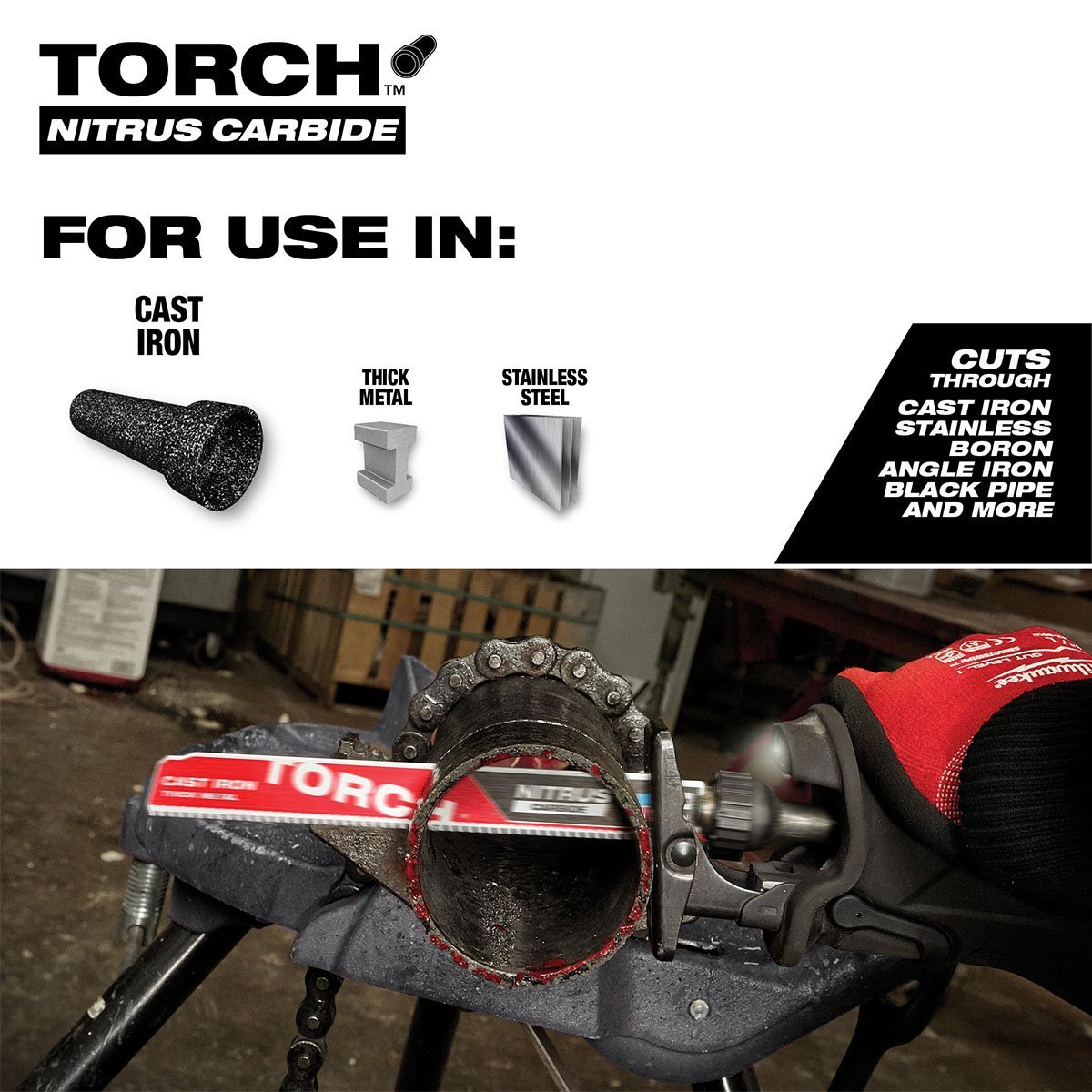 Milwaukee Tool The Torch for Cast Iron with Nitrus Carbide™ - 6" 7 TPI - 1 Pack - QC Supply - 