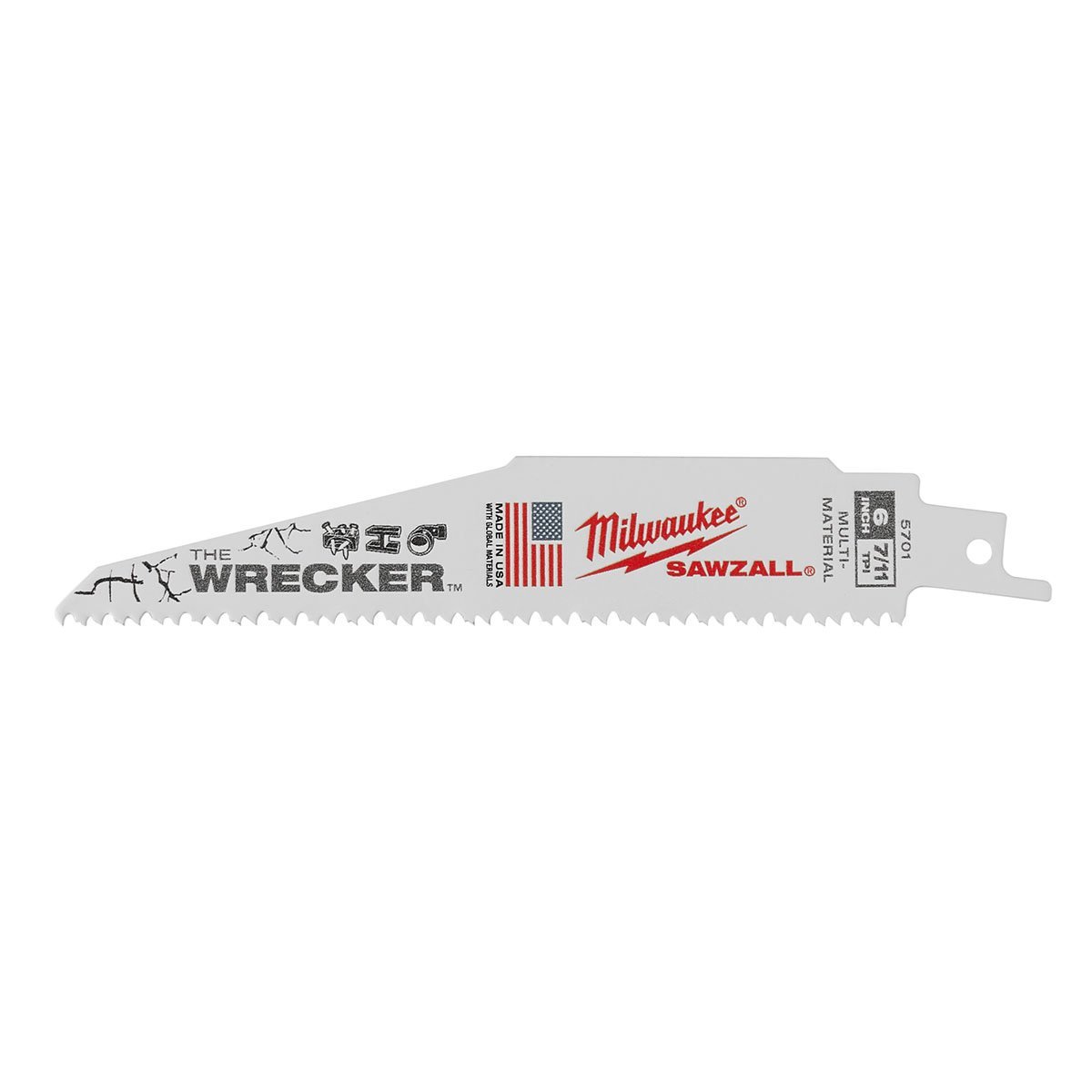 Milwaukee Tool The Wrecker™ Multi - Material Sawzall Blade - 6" 7/11 TPI - 5pk - QC Supply - 