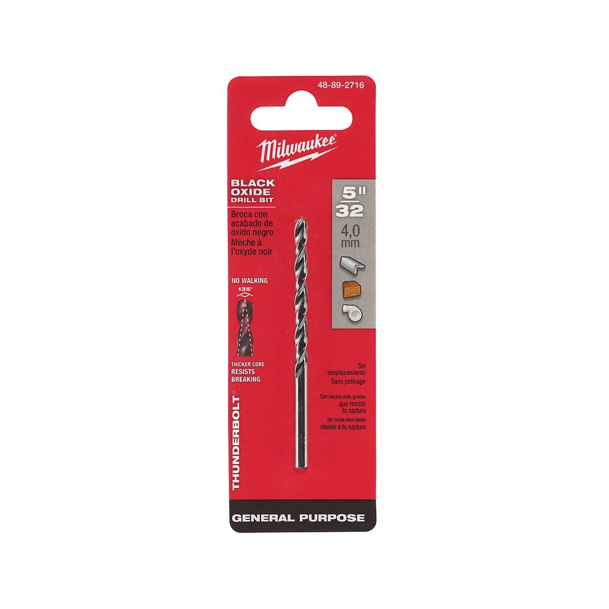 Milwaukee Tool Thunderbolt® Black Oxide Drill Bit 23/64" 1/2" - QC Supply - 