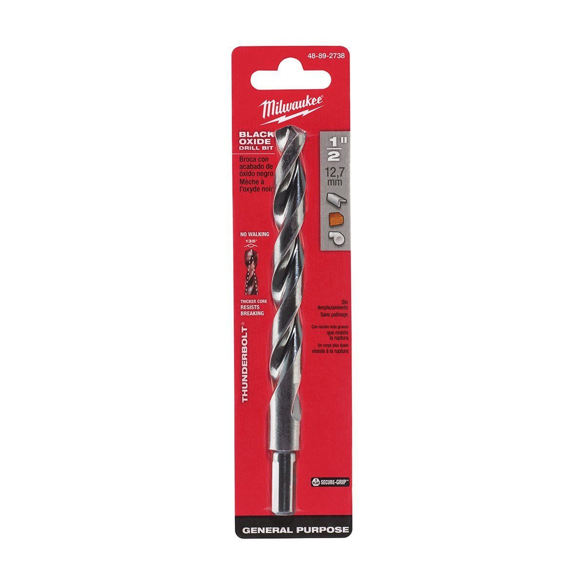 Milwaukee Tool Thunderbolt® Black Oxide Drill Bit 23/64" 1/2" - QC Supply - 