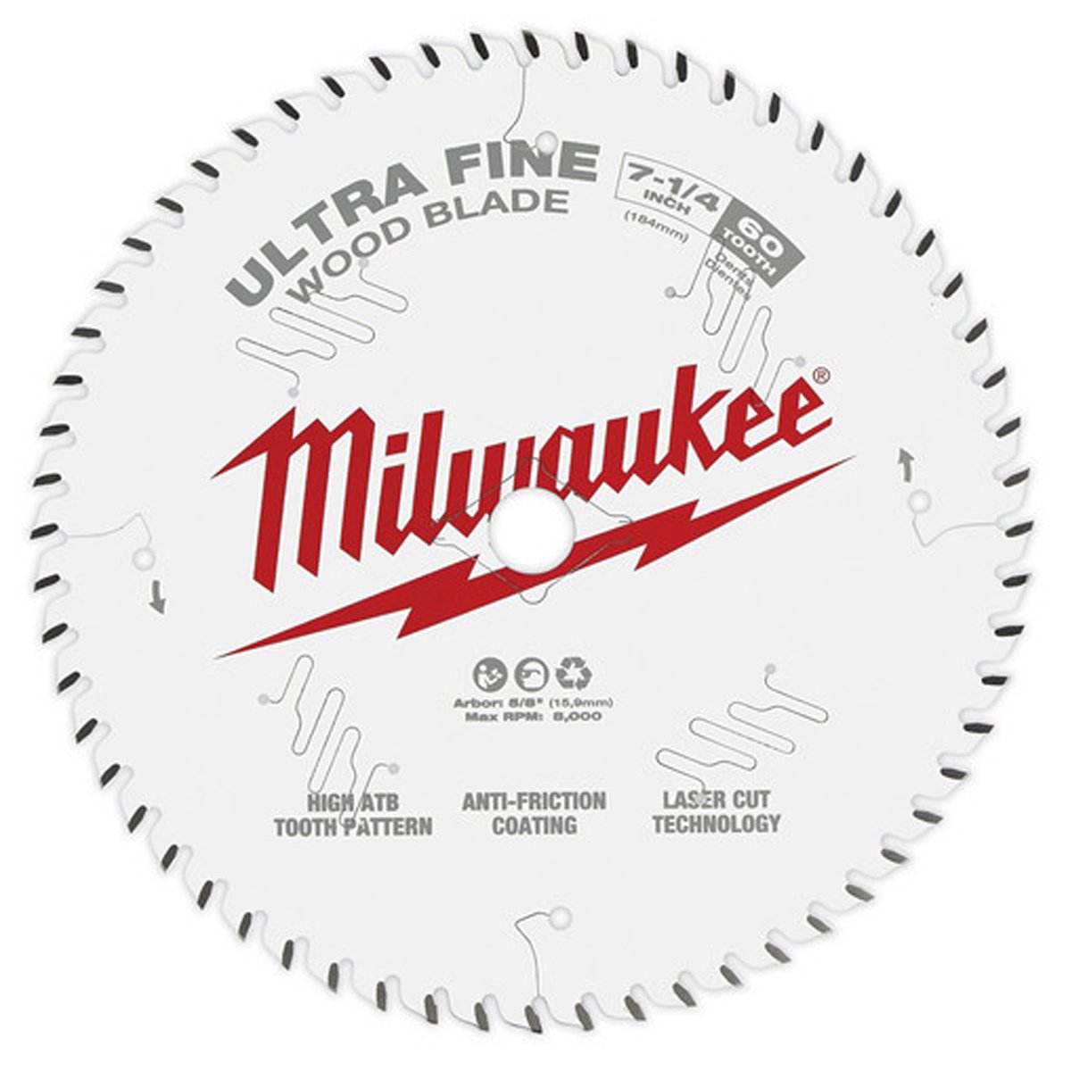 Milwaukee Tool Ultra Fine Finish Circular Saw Blade - 7 1/4" 60T - QC Supply - 