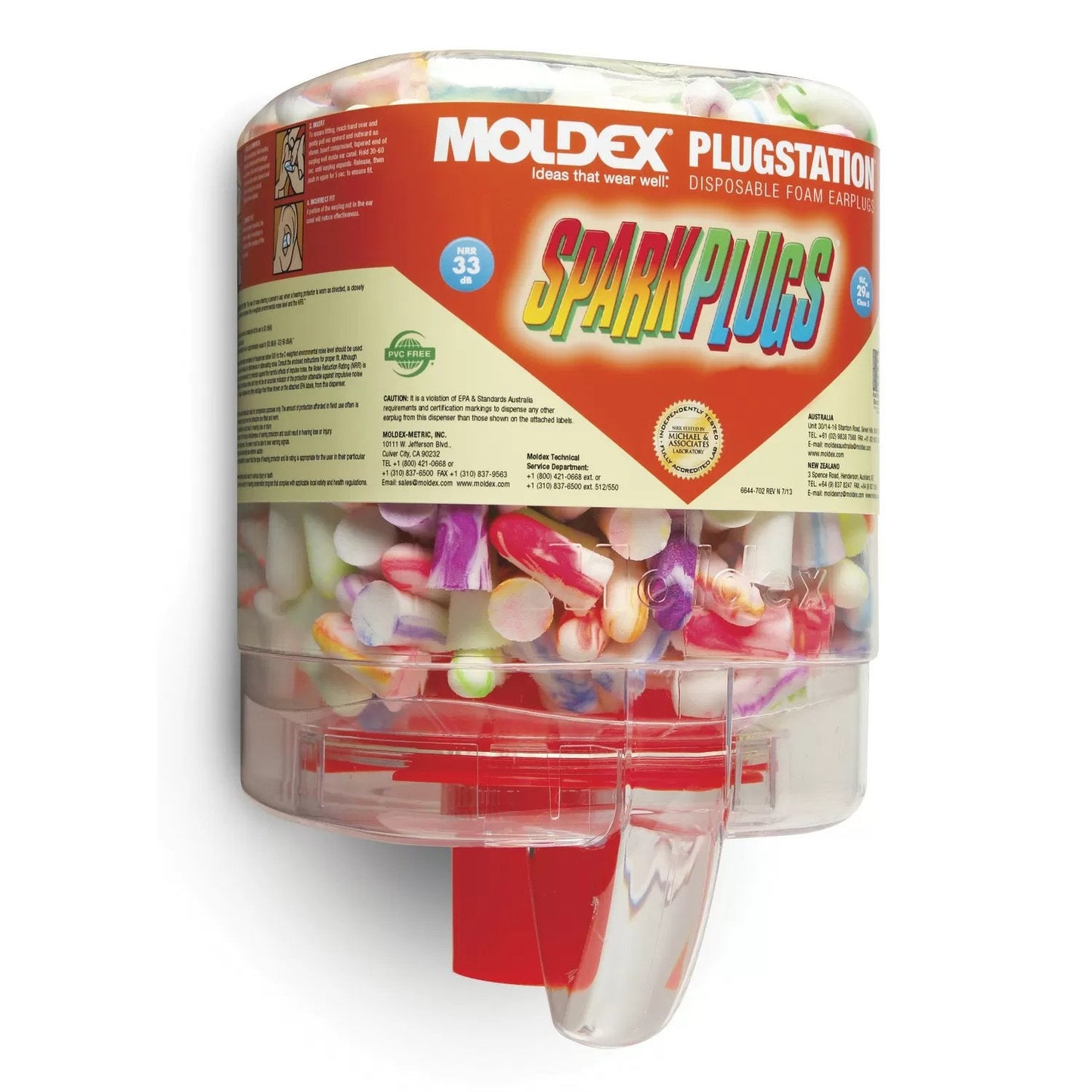 Moldex® PlugStation® SparkPlugs® Earplug Dispenser - Holds 250 Pairs - QC Supply - 