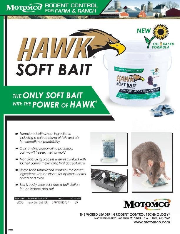 Motomco Hawk Soft Bait - 8 lb Pail - QC Supply - 