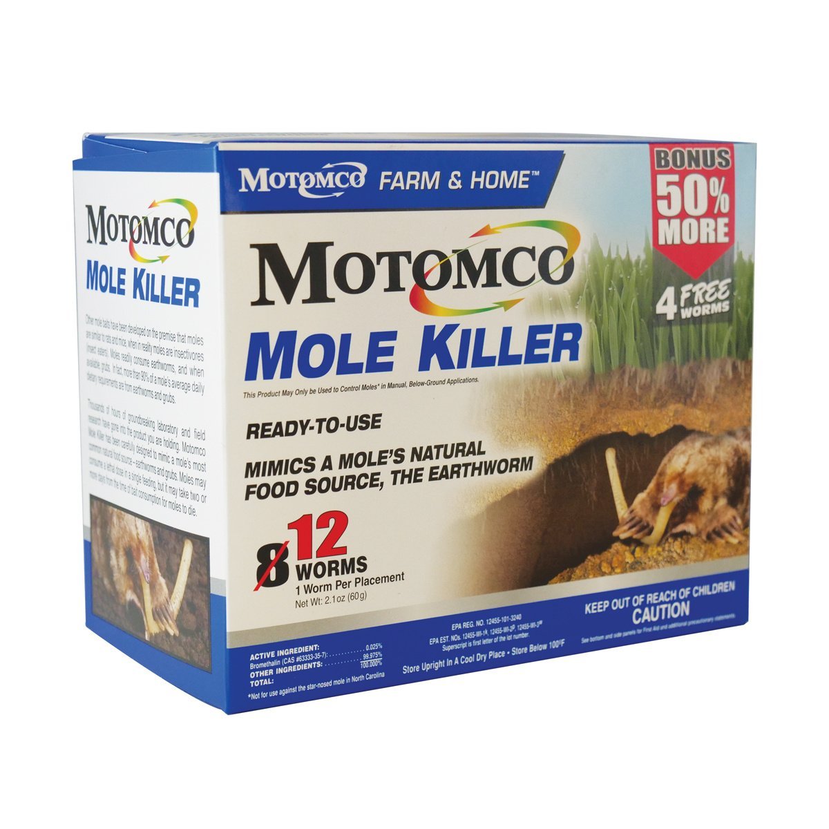 Motomco Mole Killer Original Worm Formula - 8 Pack - QC Supply - 