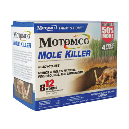 Motomco Mole Killer Original Worm Formula - 8 Pack - QC Supply - 