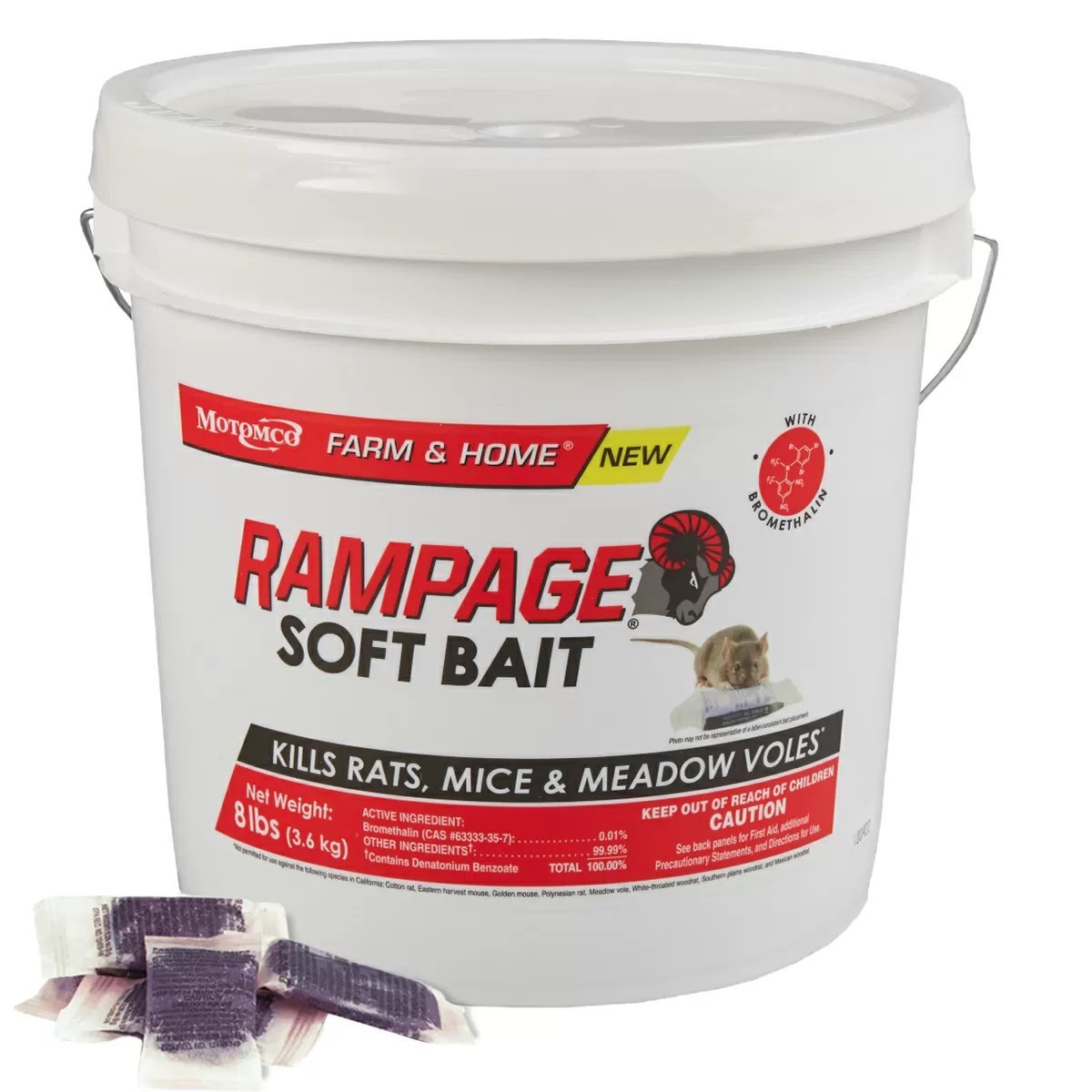 Motomco Rampage® Soft Bait - 8 lb Pail - QC Supply - 