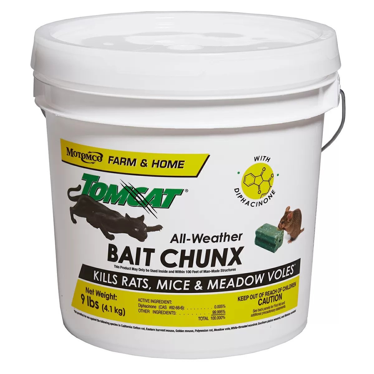 Motomco Tomcat® All - Weather Rat Bait Chunx® Bucket - 9 lbs. - QC Supply - 