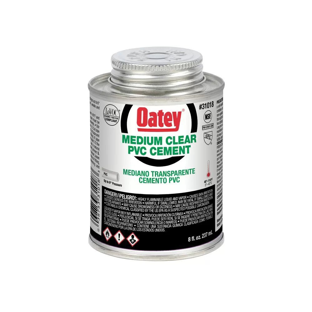 Oatey® Medium Clear PVC Cement - 8 oz - QC Supply - 