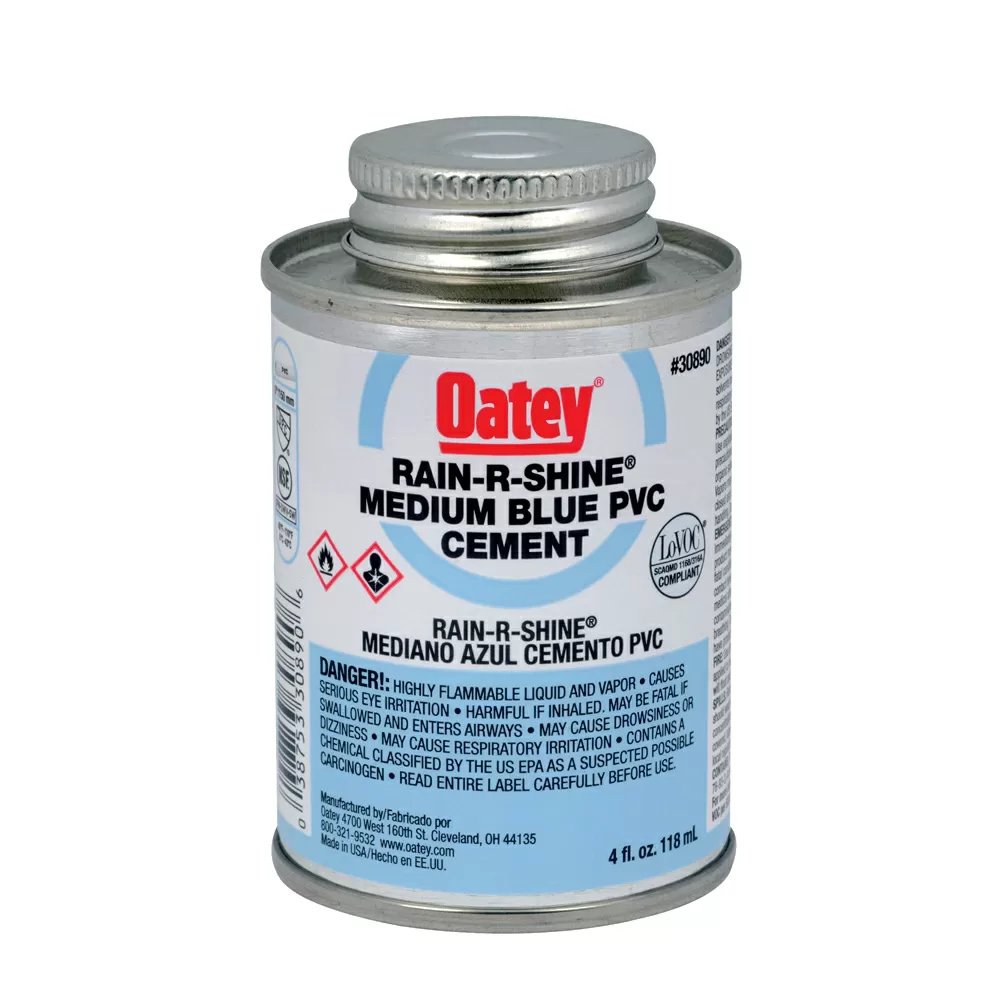 Oatey® Rain-R-Shine® Blue PVC Cement - 4 oz – QC Supply