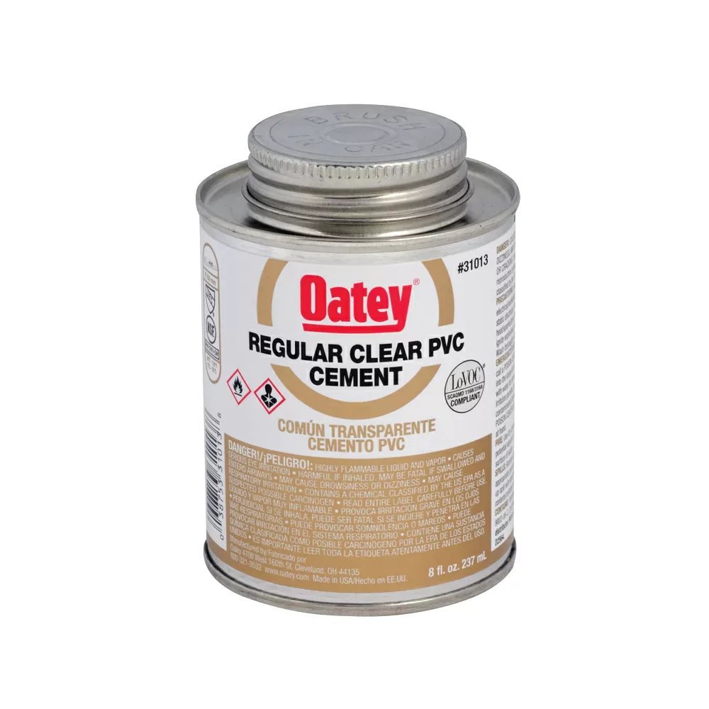 Oatey® Regular Clear PVC Cement 8 oz QC Supply