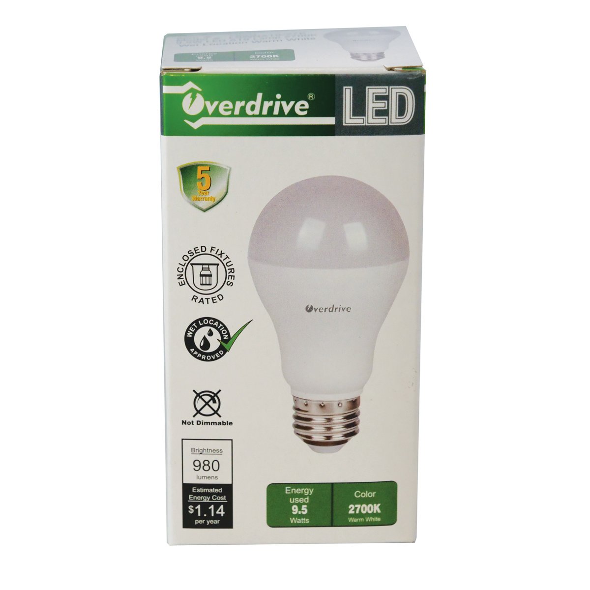 Overdrive™ LED Bulb - 9.5 Watt - QC Supply - 