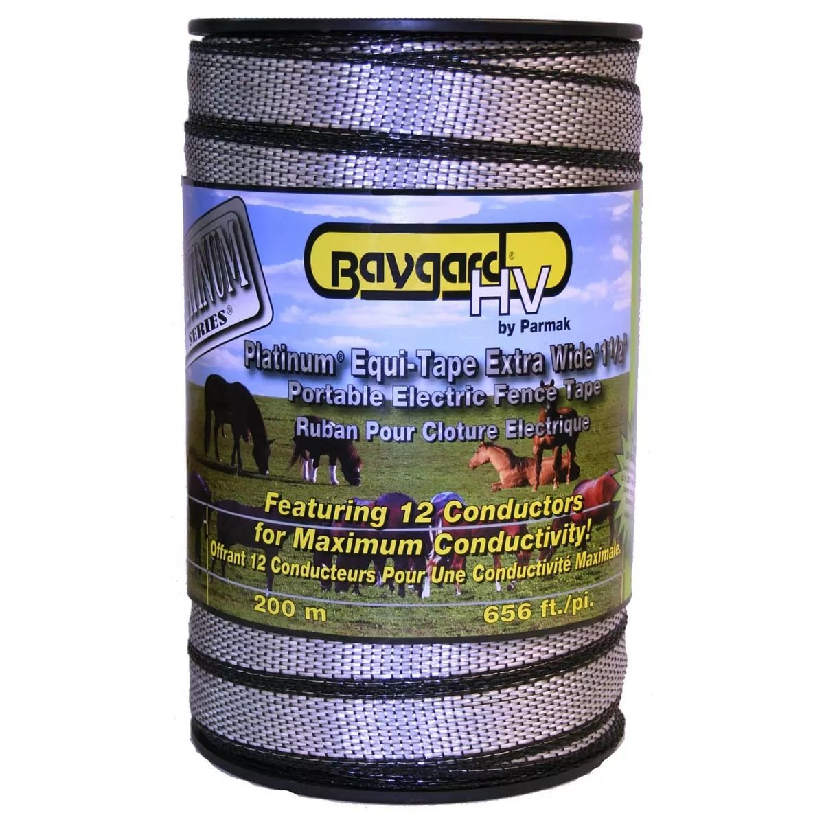 Parmak Baygard Platinum Series Electric Fence 1 - 1/2" 656' Metallic Silver - QC Supply - 