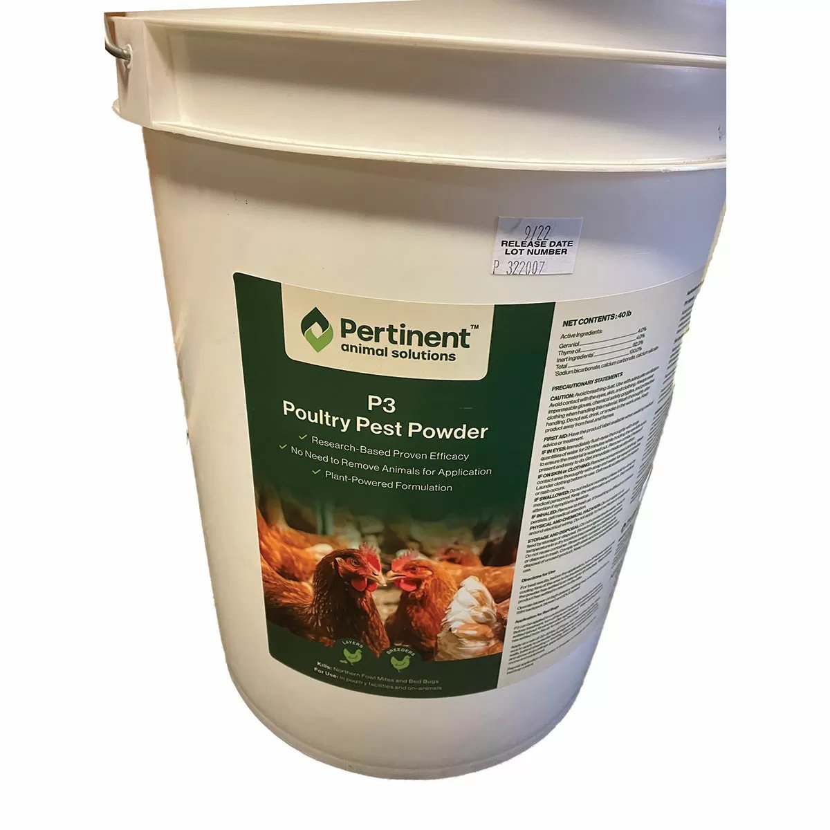 Pertinent P3 Poultry Pest Powder - 40 lb Pail - QC Supply - 