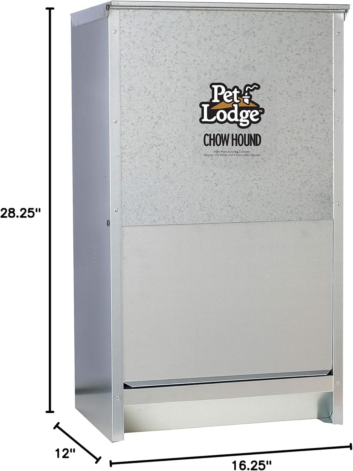 Pet Lodge Galvanized Steel Automatic Dog Feeder – 25 lb / 50 lb - QC Supply - 