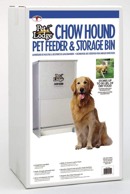 Pet Lodge Galvanized Steel Automatic Dog Feeder – 25 lb / 50 lb - QC Supply - 