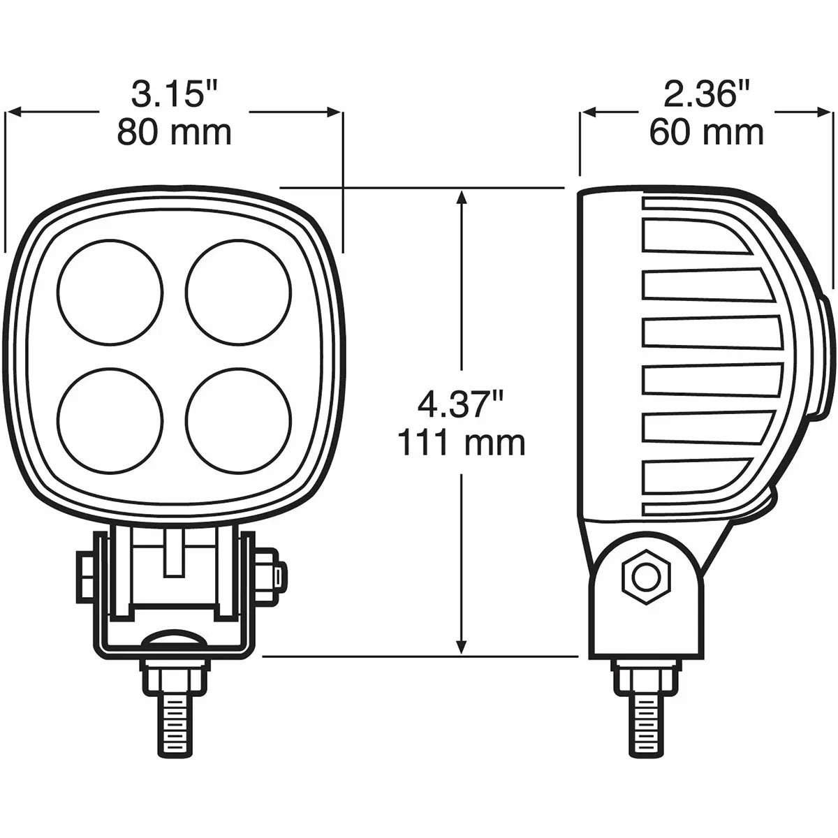 Peterson Great ® 3" x 3" LED Compact Work Light - QC Supply - 