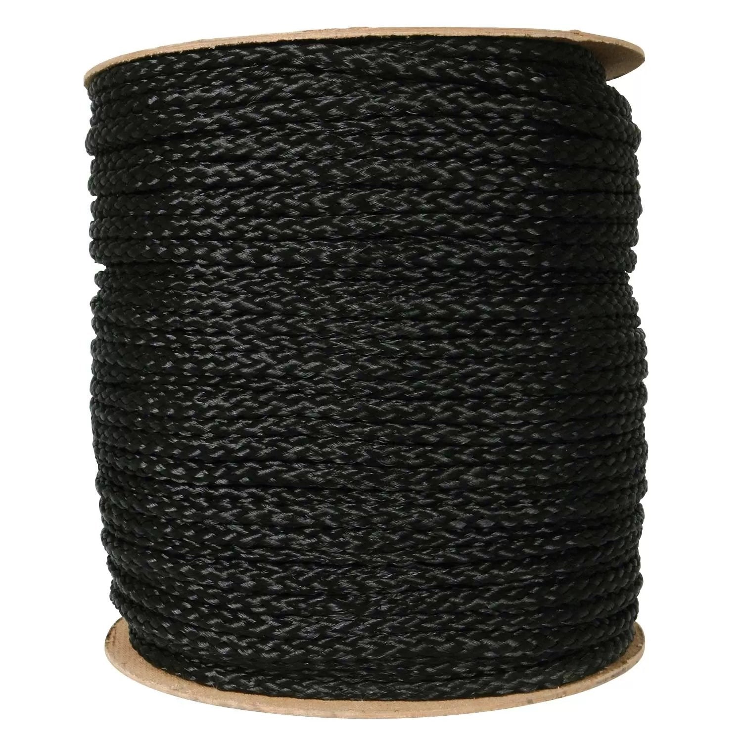 Polypropylene 3/8" Black Braid Rope - QC Supply - 