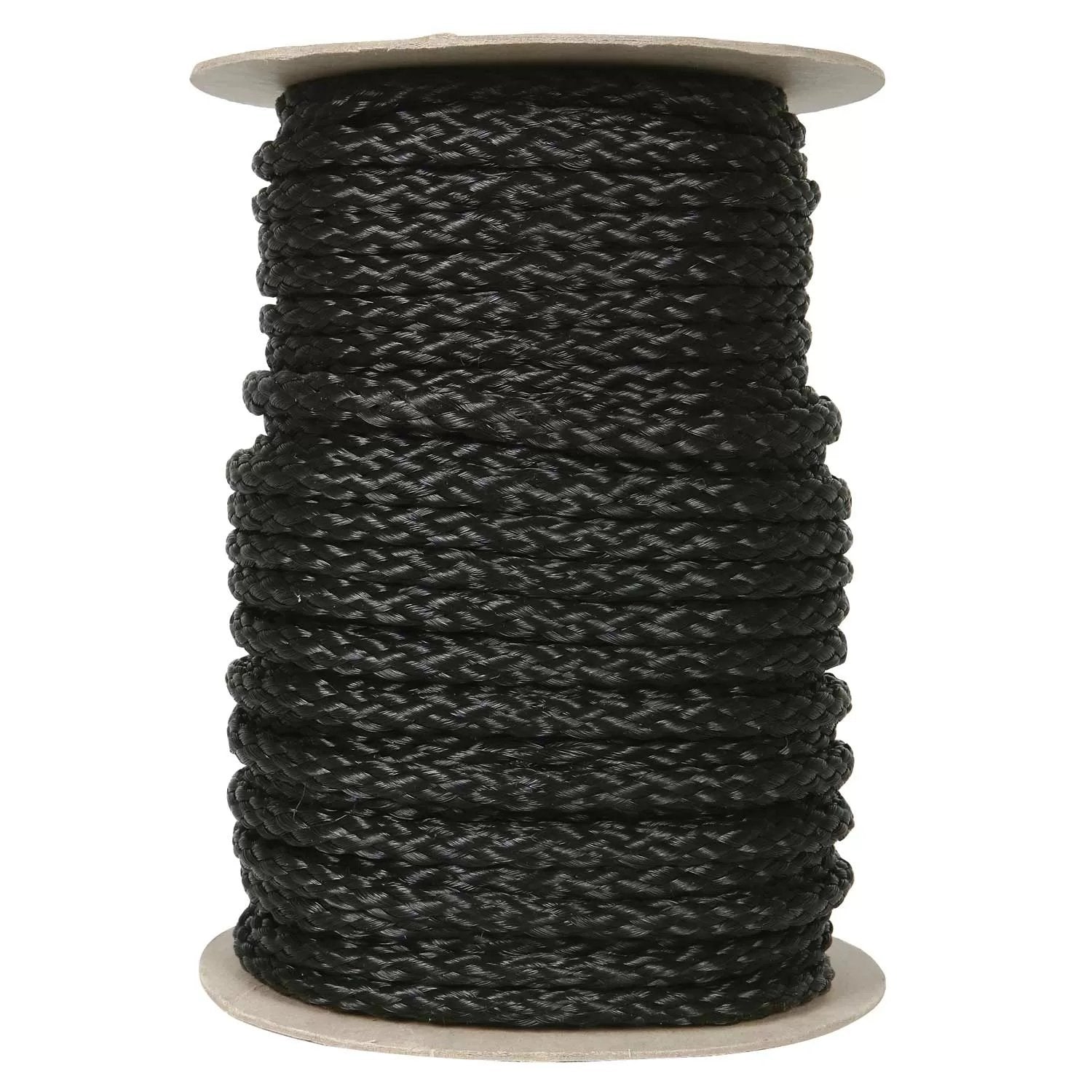 Polypropylene 3/8" Black Braid Rope - QC Supply - 