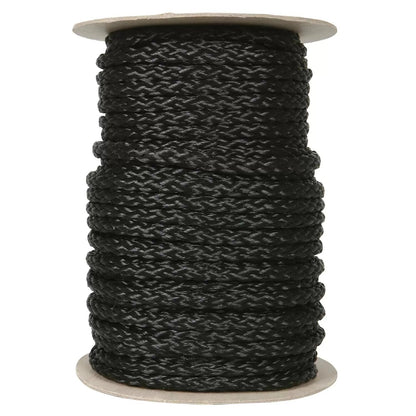 Polypropylene 3/8" Black Braid Rope - QC Supply - 
