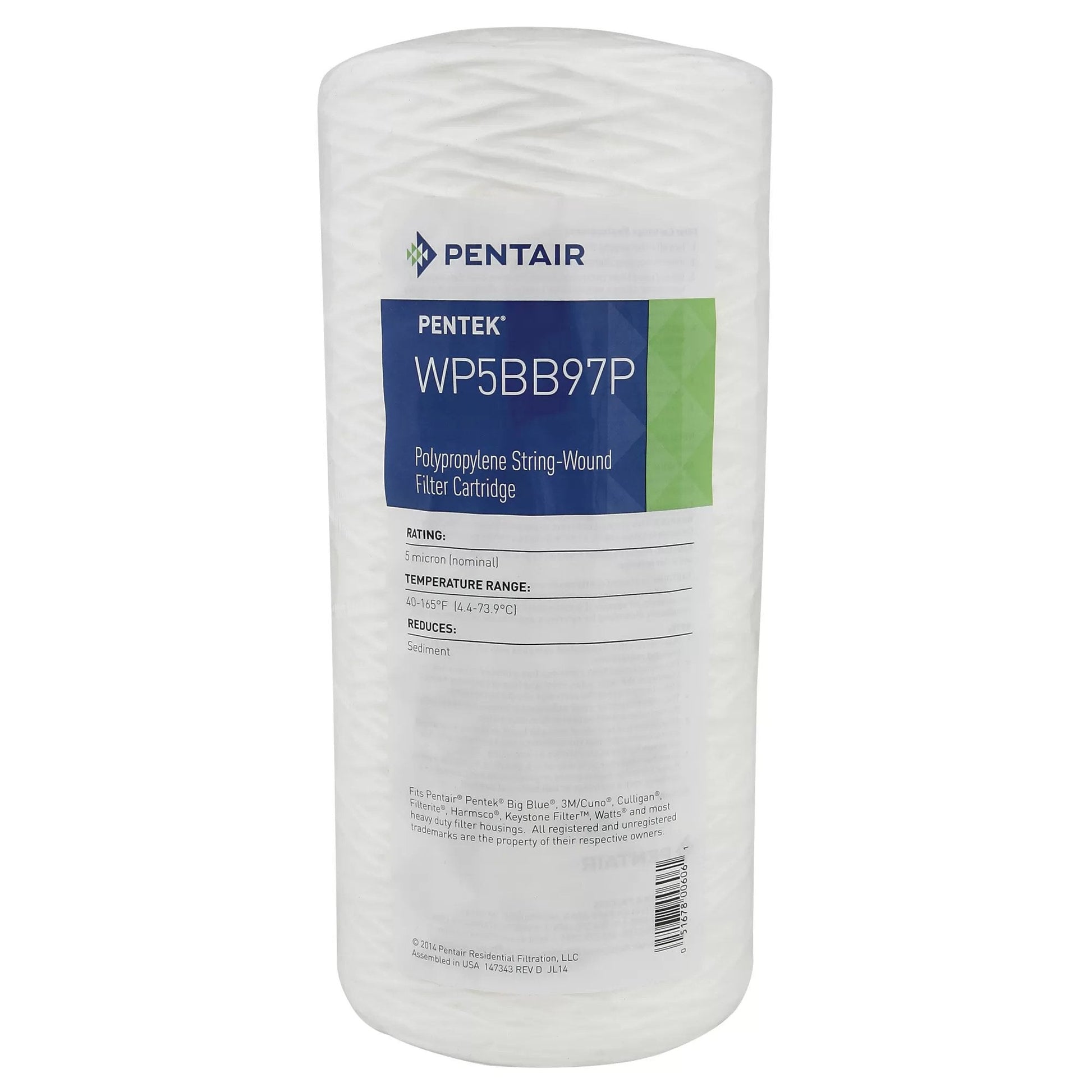 Polypropylene Stringwound Filter (5 Micron) for Big Blue® Jumbo 10" Housing - QC Supply - 