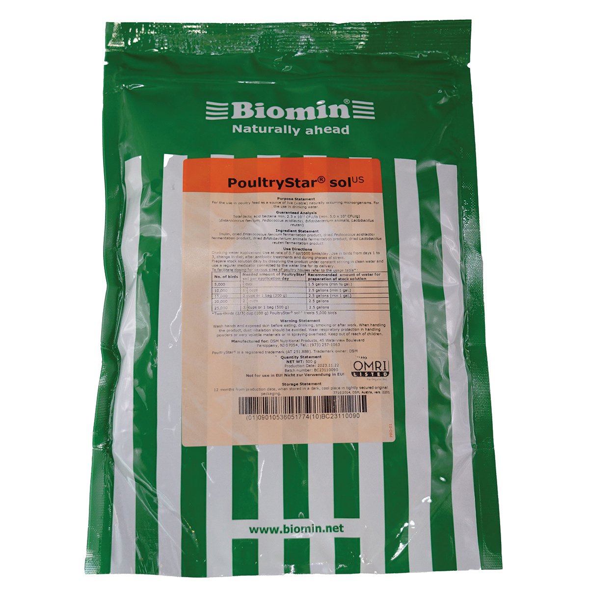 PoultryStar sol Synbiotic Additive - 500G Bag - QC Supply - 
