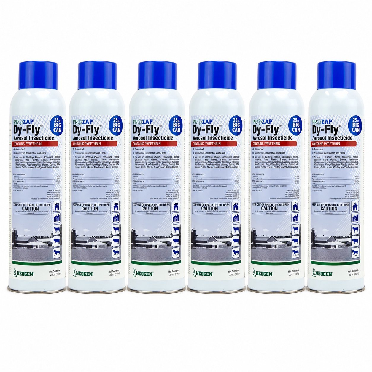 PROZAP Dy-Fly Dairy Aerosol - 25 oz - 6 Pack - QC Supply -
