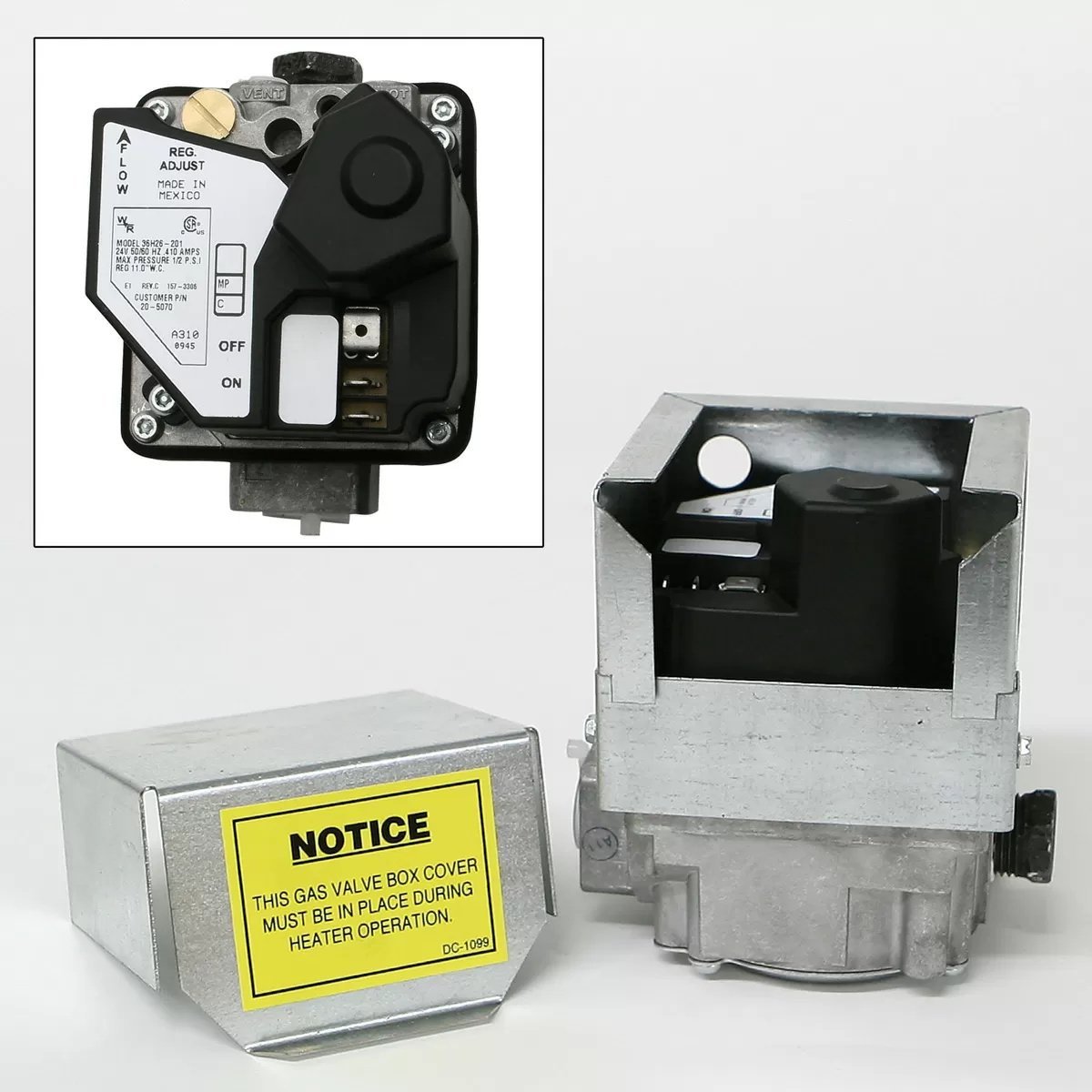 PuraFire Gas Valve NG or LP (C80 or C225 - QC Supply - 