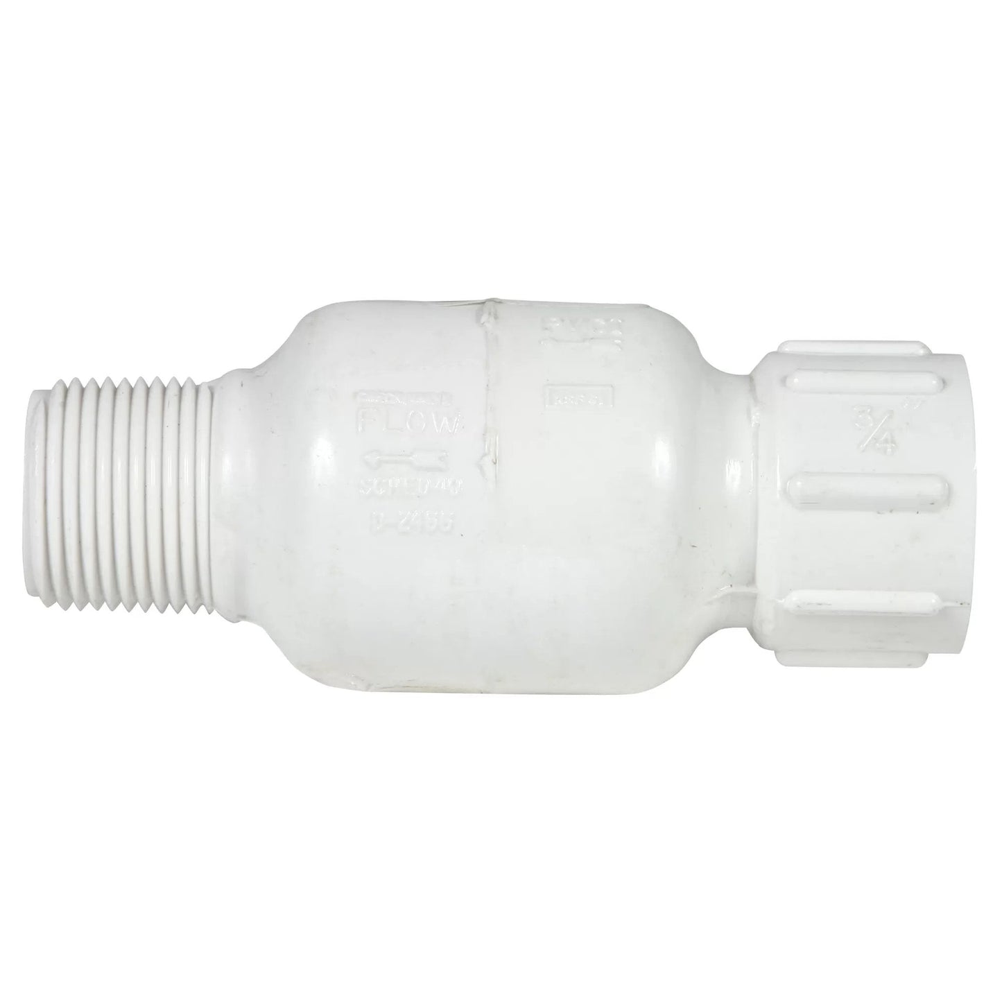 PVC Check Valve 3/4" FPT x MPT - QC Supply - 
