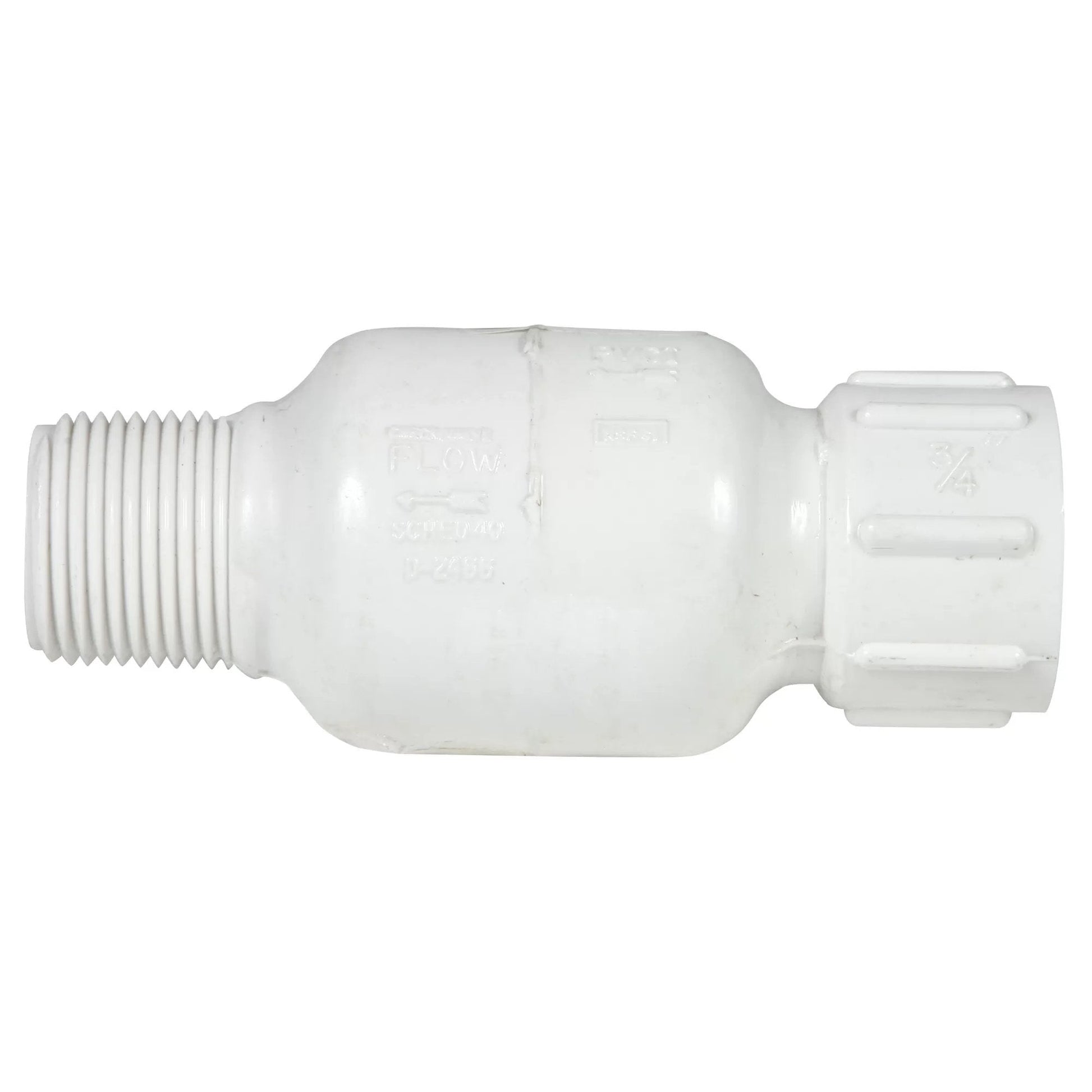 PVC Check Valve 3/4" FPT x MPT - QC Supply - 