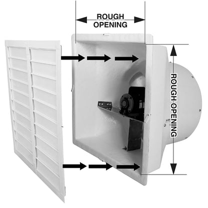 QC Supply Gray Poly Long Life Shutter w/ Expanded Flange - 12" - QC Supply - 