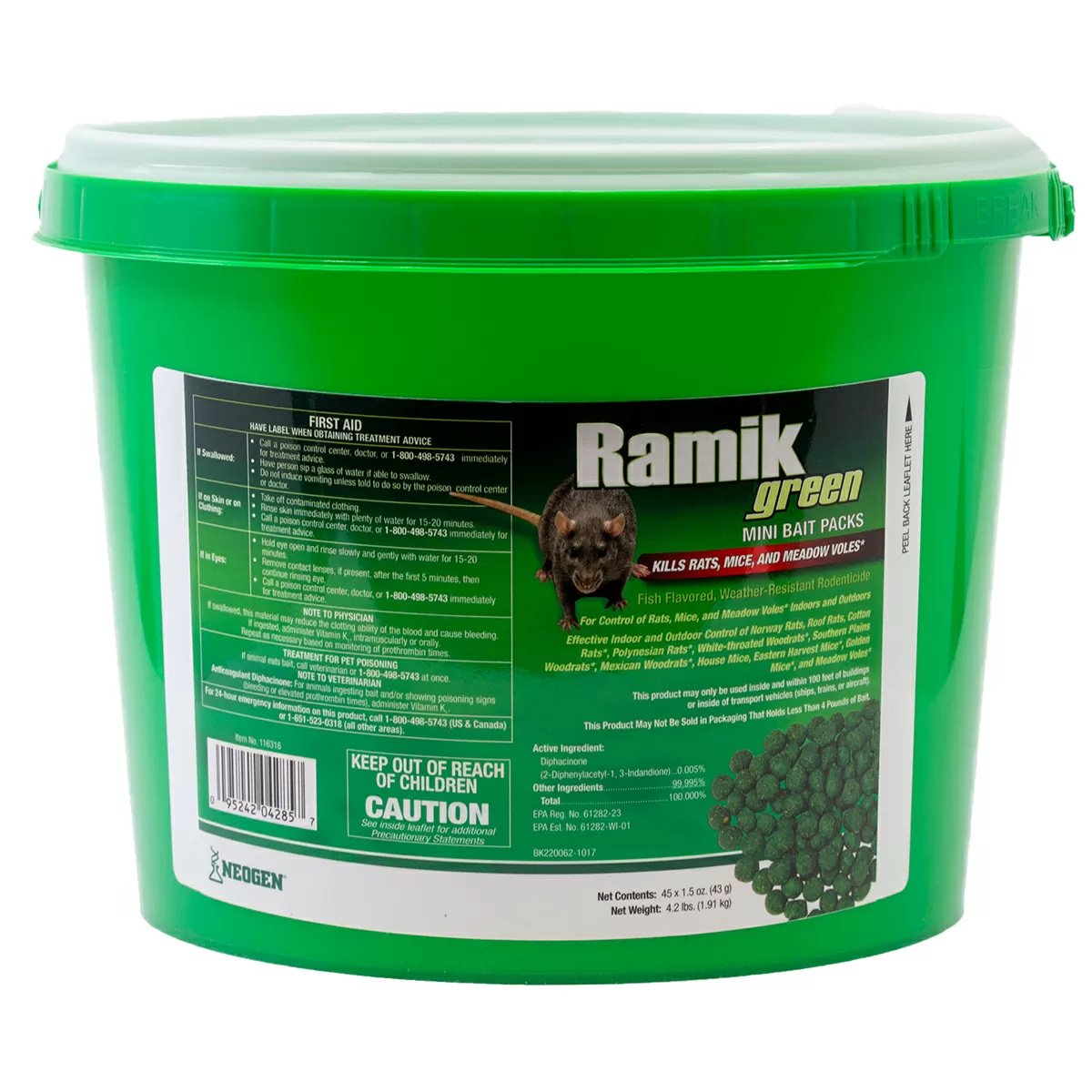 Ramik® Green Mini Bait Packs - 45 x 1.5 oz Packs - QC Supply - 