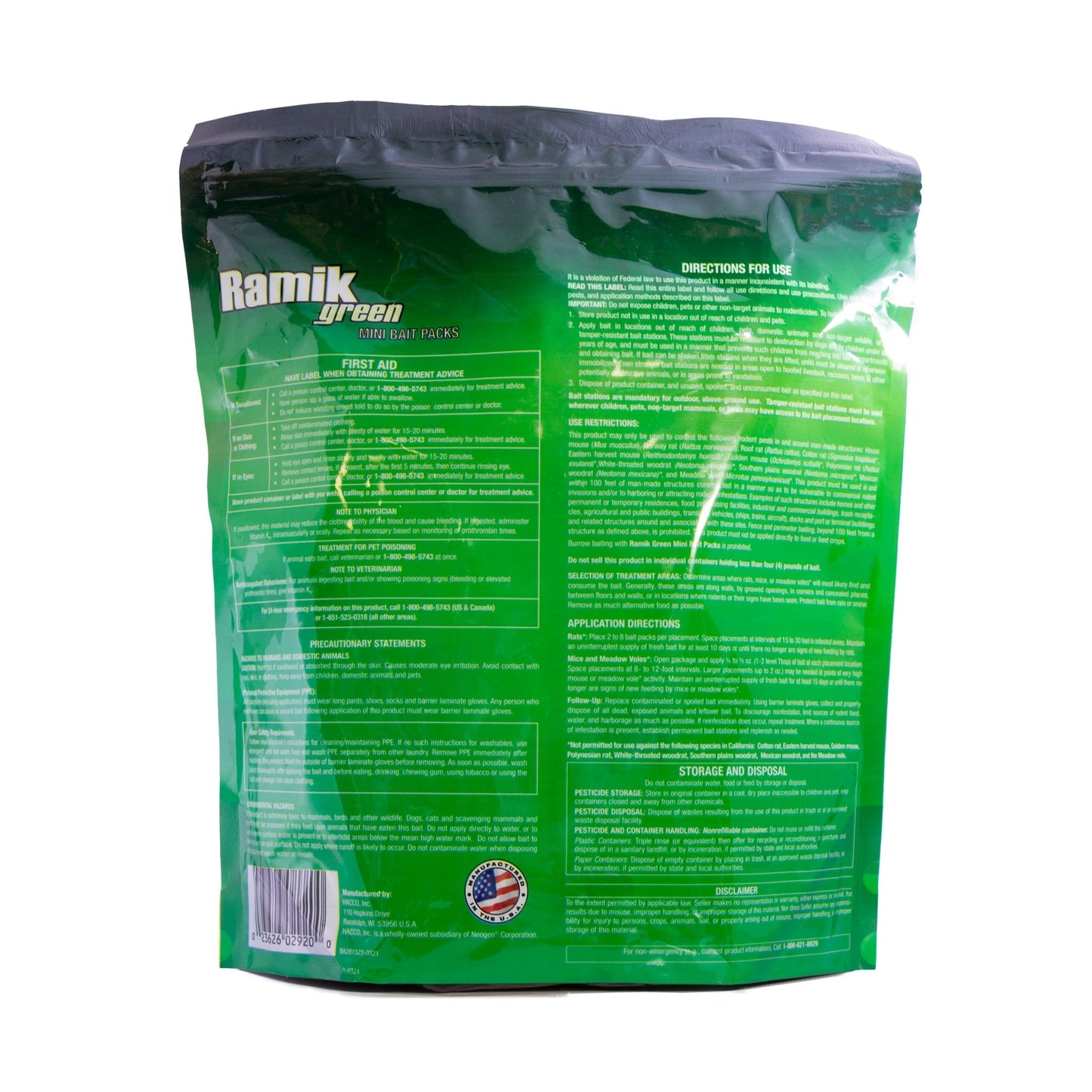 Ramik® Green Mini Bait Packs - 45 x 1.5 oz Packs - QC Supply - 