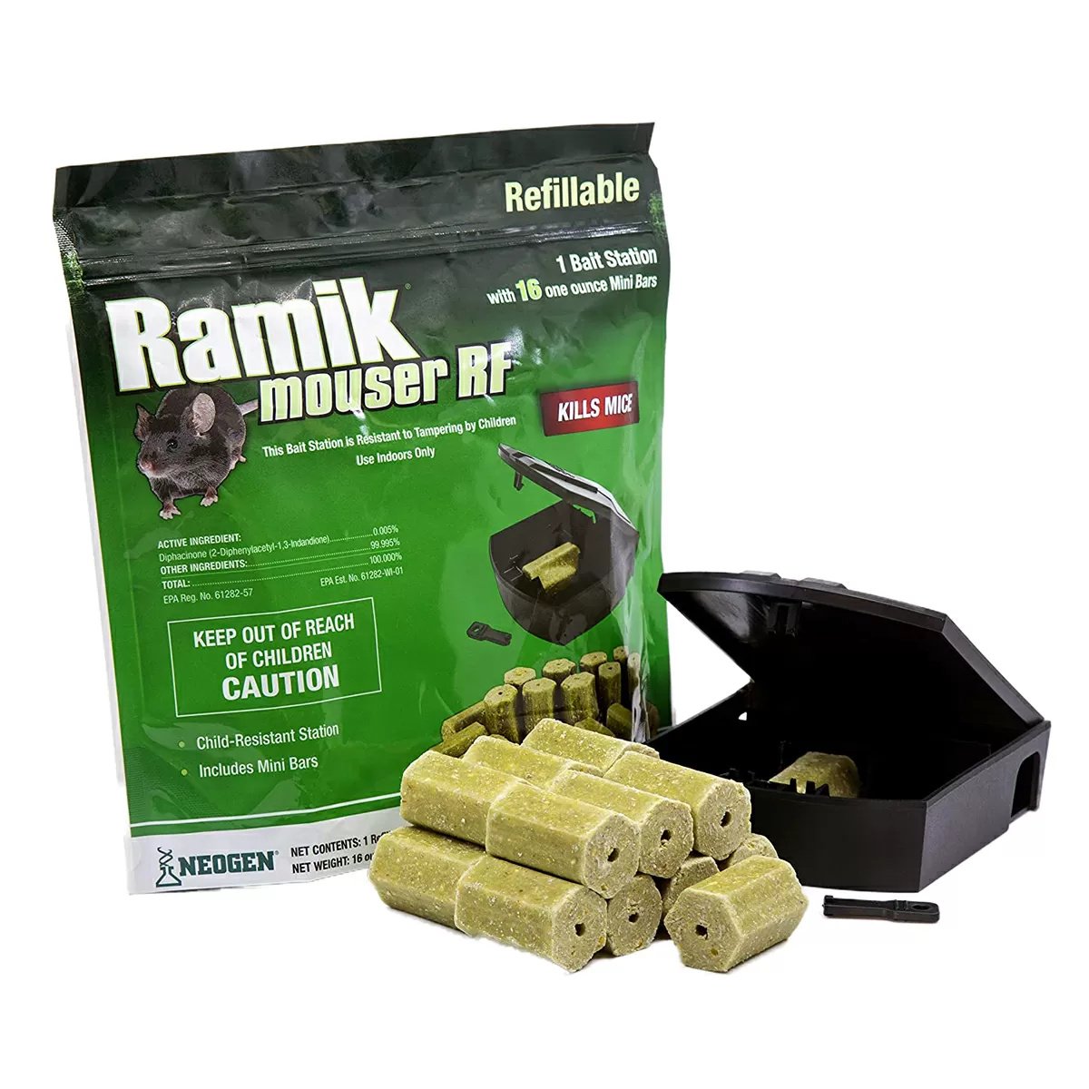 Ramik® Mouser Refillable Bait Station - 1 Station w/8 Mini Bait Bars - QC Supply - 