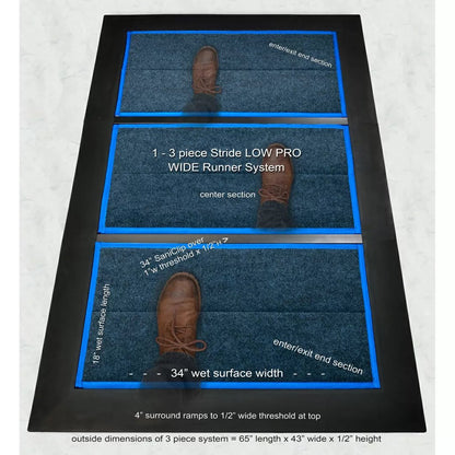 SaniStride® STRIDE Disinfectant Mat WIDE Runner Center Piece Low Profile - QC Supply - 