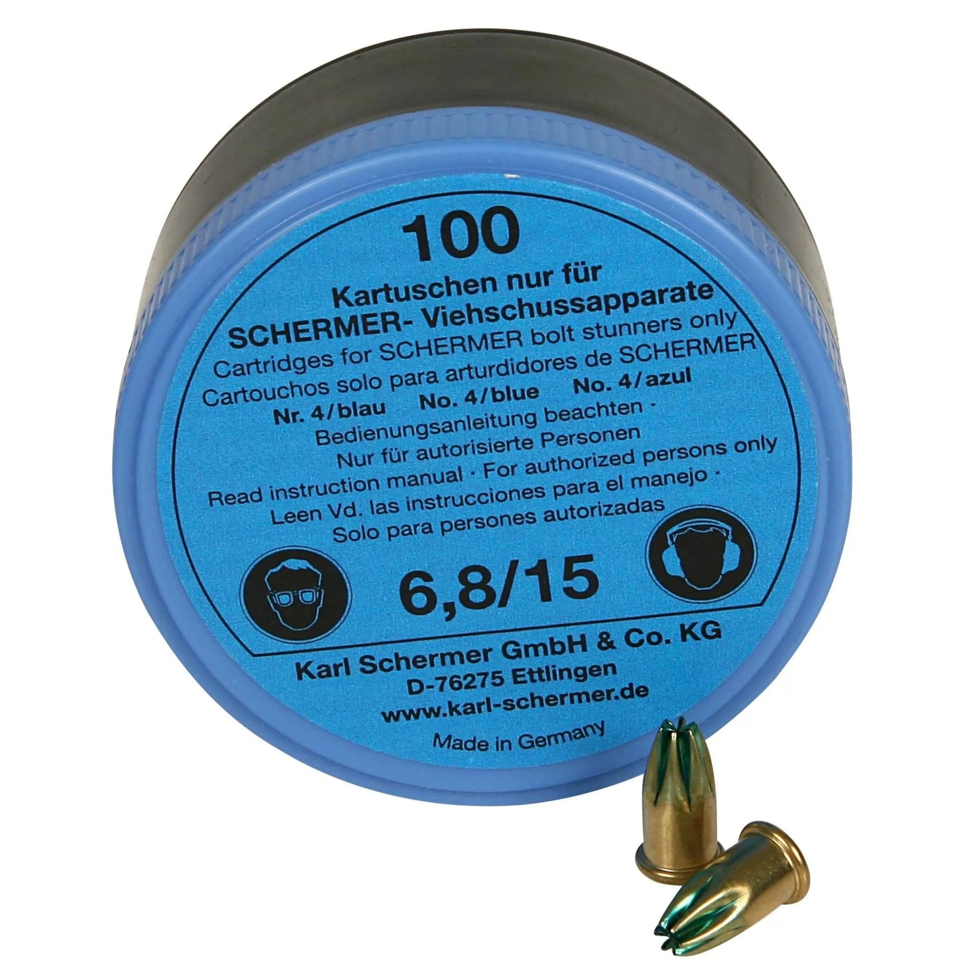 Schermer C - 5 Blue Stunner Cartridges - 100/Box - QC Supply - 