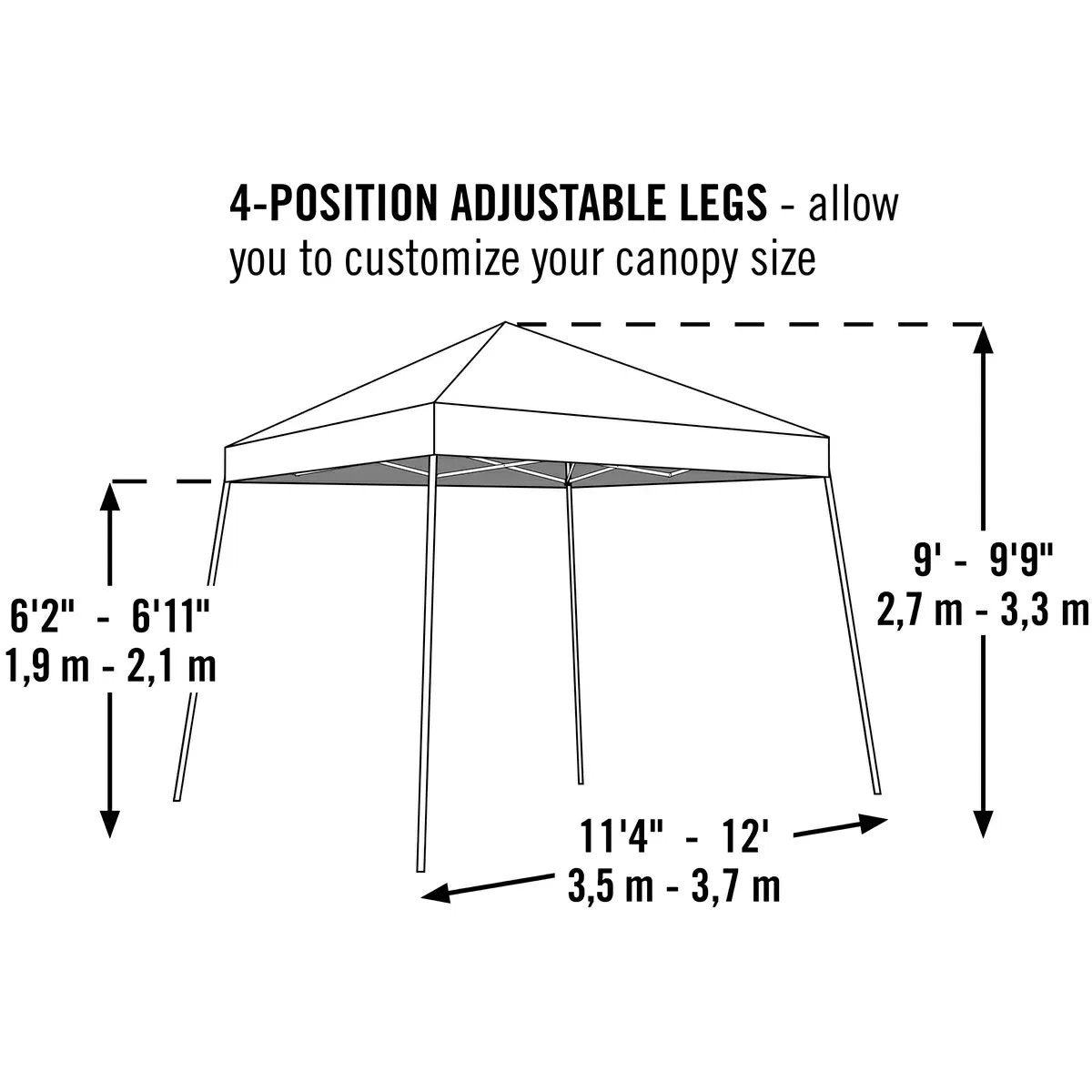 ShelterLogic® HD Series Slant Leg Pop - Up Canopy - 12' x 12' - QC Supply - 