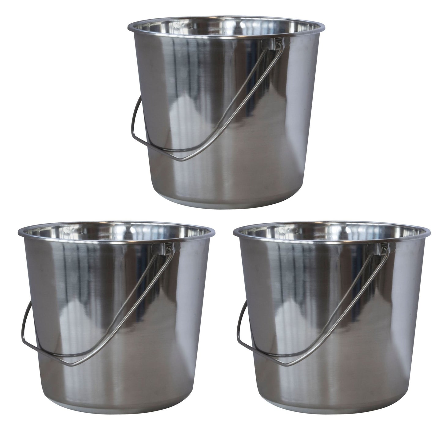 Sportsman Series Stainless Steel Bucket - 2.37 Gallon - 3 Pack - QC Supply - 