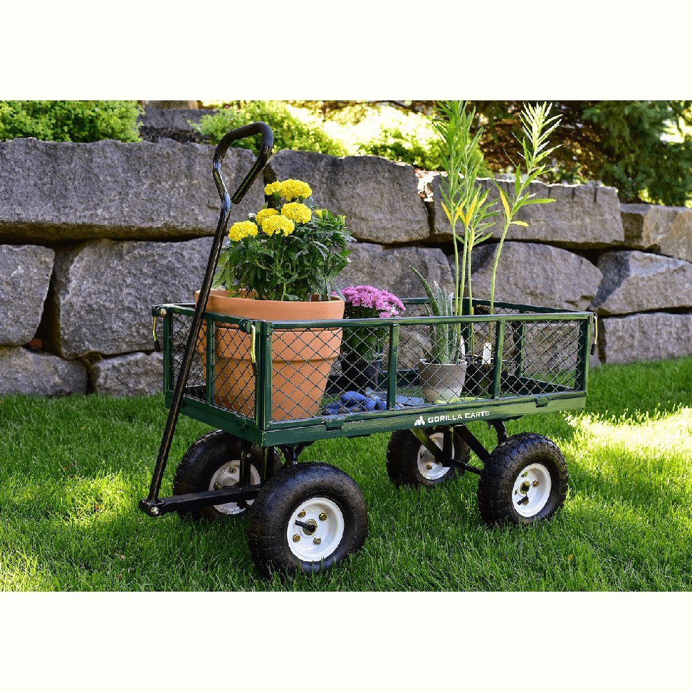 Steel Utility Cart - 400 LBS, Green - QC Supply - 