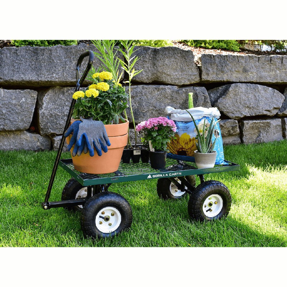 Steel Utility Cart - 400 LBS, Green - QC Supply - 
