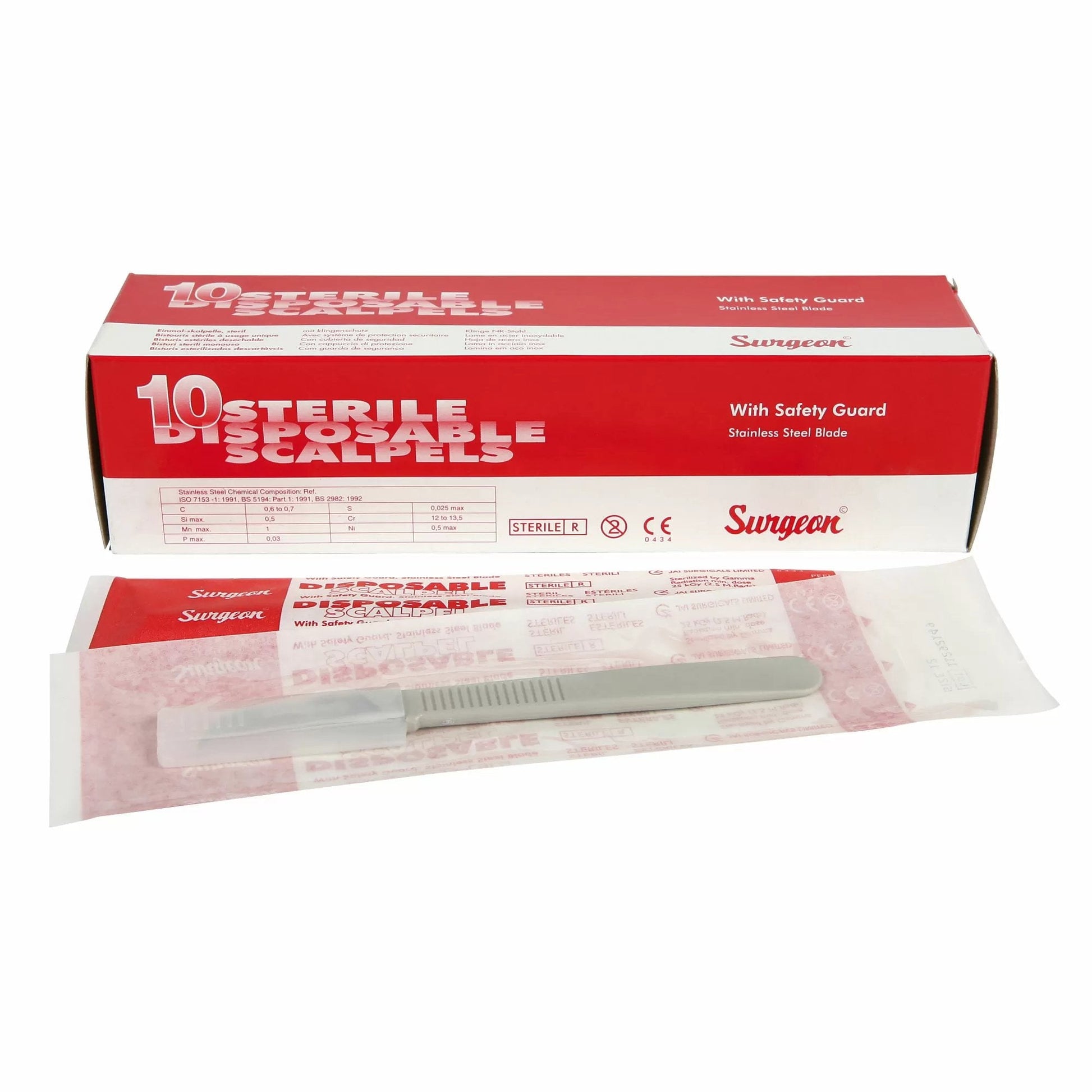 Sterile Disposable Scalpel - #12 Hook Blade Kit - 10/Box - QC Supply - 