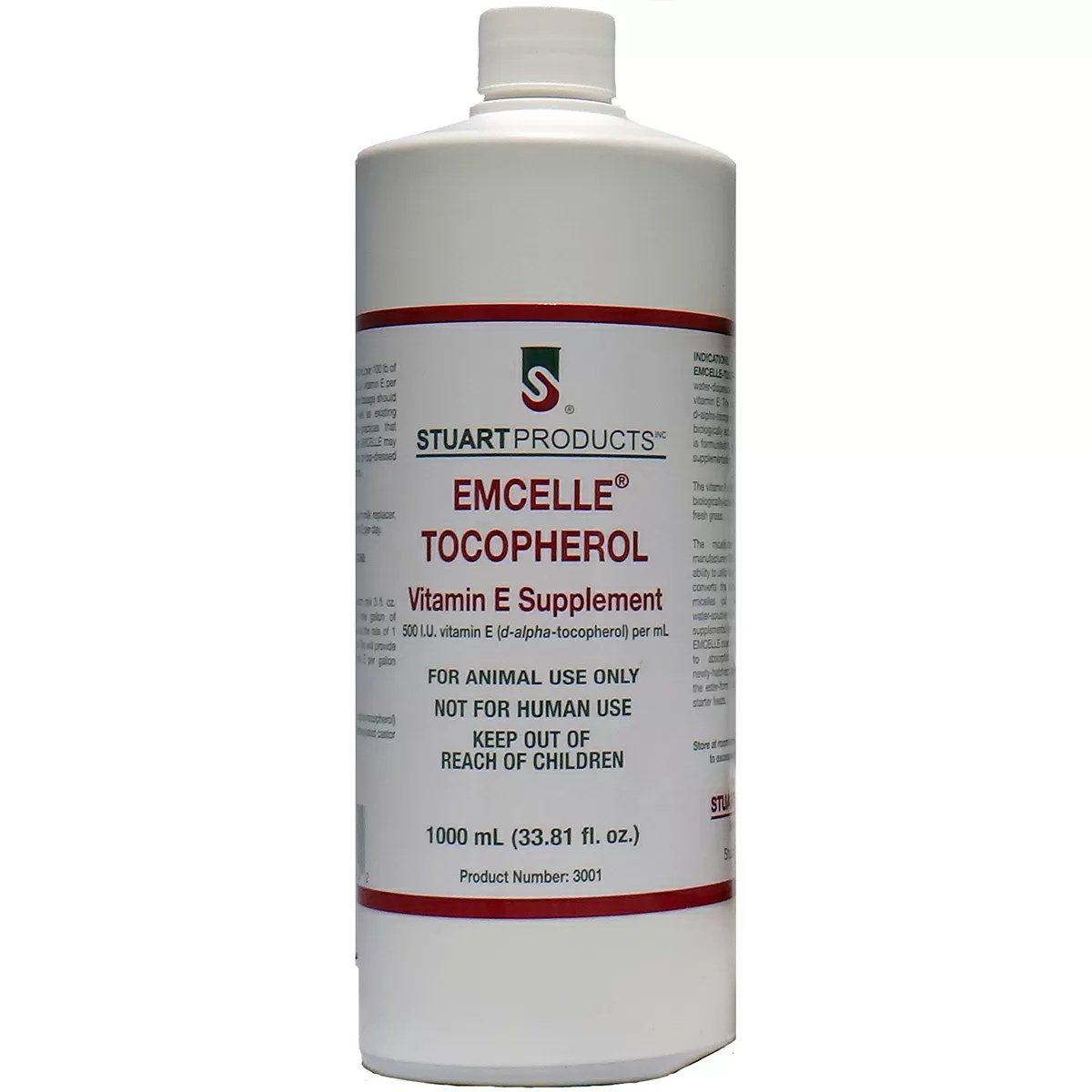 Stuart Product Emcelle® Tocopherol Vitamin E Liquid - 1 Liter - QC Supply - 