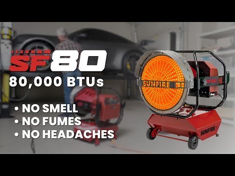 Sunfire SF80 Indoor/Outdoor Portable Radiant Diesel/Kerosene Heater - 80,000 BTU - QC Supply - 