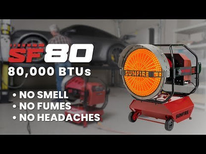 Sunfire SF80 Indoor/Outdoor Portable Radiant Diesel/Kerosene Heater - 80,000 BTU - QC Supply - 
