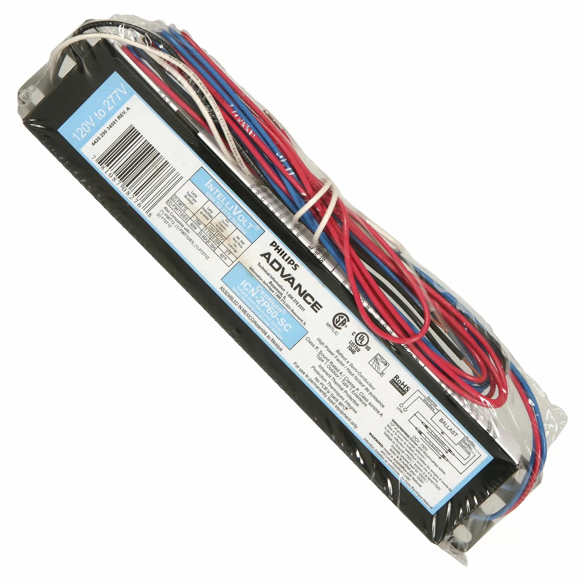 T12 Ballast - 60 Watt Standard Electronic Ballast (for 2 - 8' Bulbs) - QC Supply - 
