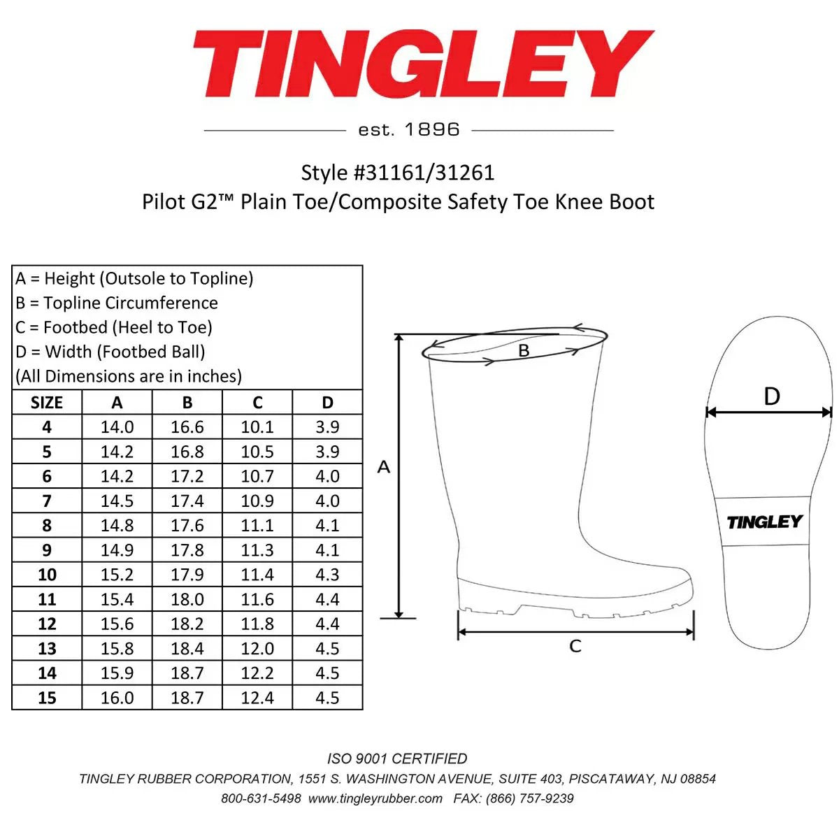 Tingley Pilot G2™ PVC Knee Boots - Safety Toe - QC Supply - 