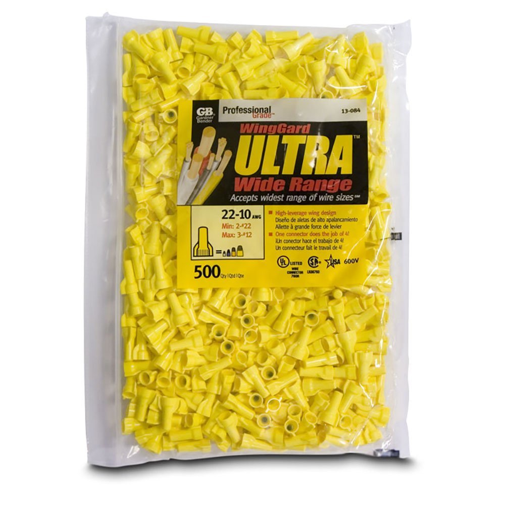 WingGard ULTRA Winged Wire Connectors - Yellow - 100/Package - QC Supply - 