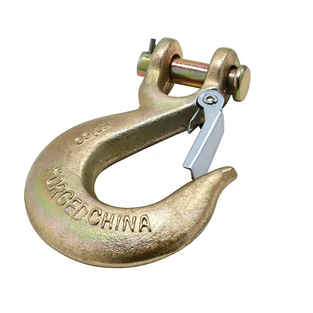 Yellow Chromate Clevis Hook With Latch - 3/8" - QC Supply - 
