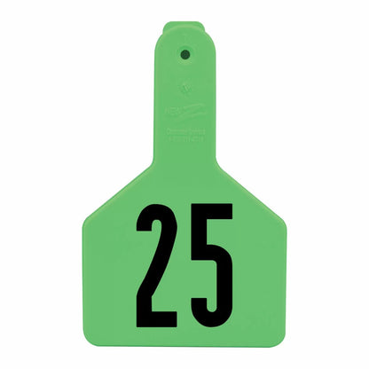 Z Tags® Numbered Long - Neck Calf Ear Tag - No - Snag Tags® - 25/Bag - QC Supply - 