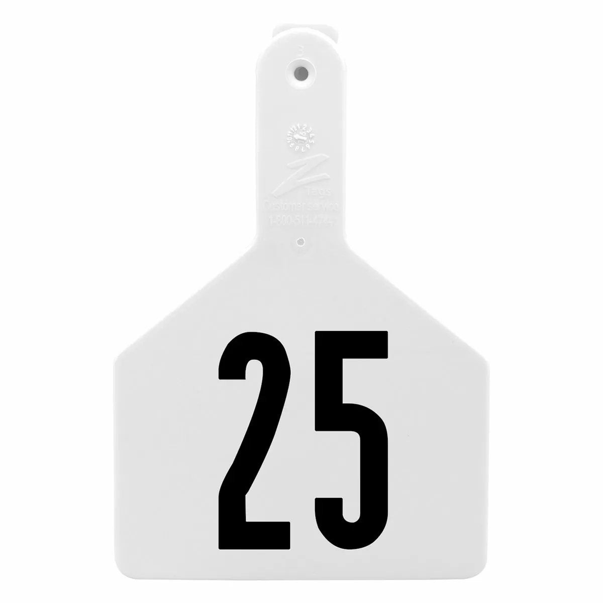 Z Tags® Numbered Long - Neck Calf Ear Tag - No - Snag Tags® - 25/Bag - QC Supply - 